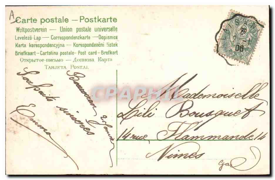 Due Cupidi con cannone — 1906 — editore non visibile — Verso