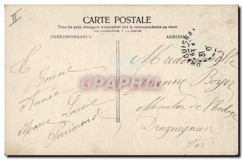 CPA Fantaisie Fleurs Annee 1908 Enfants  — Verso