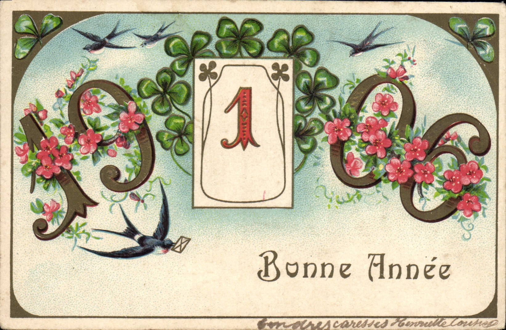 CPA Fantaisie Fleurs Annee 1906 