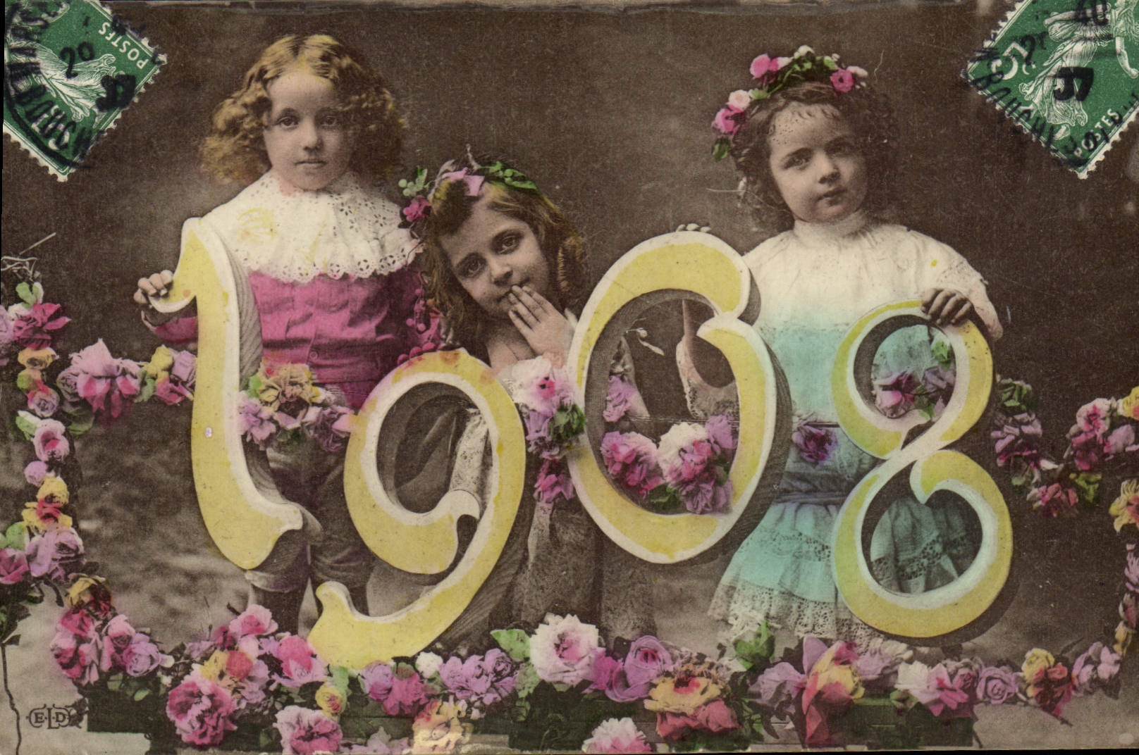 Deux jeunes filles — Année 1908 — Éditeur CIPD