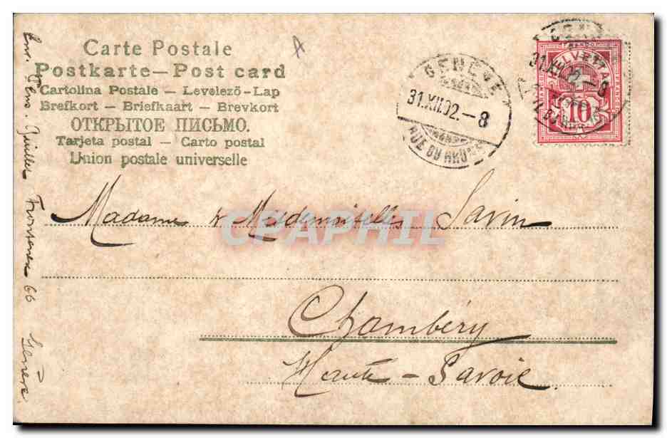 CPA Fantaisie Fleurs Annee 1903  — Verso
