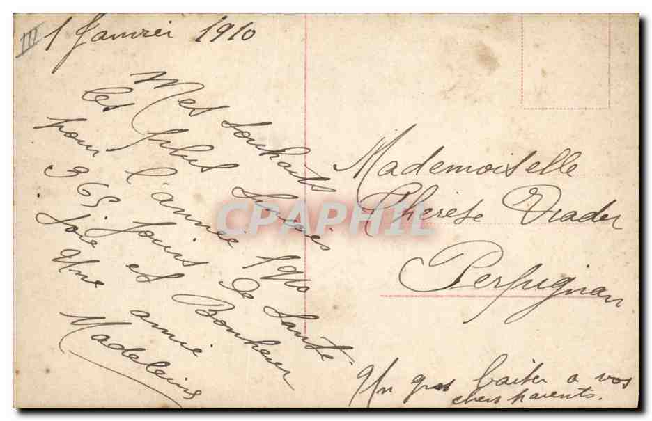 CPA Fantaisie Fleurs Annee 1910 Enfant  — Verso