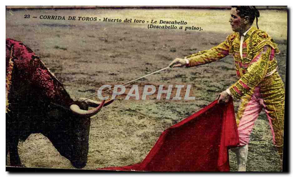 CPA Corrida Course de taureaux Muerte del toro Le Descabello 