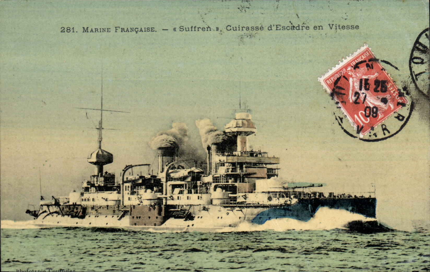 Marine Française — « Suffren », Cuirassé d'Escadre en Vitesse — Lithofotopie Cournois, n°281