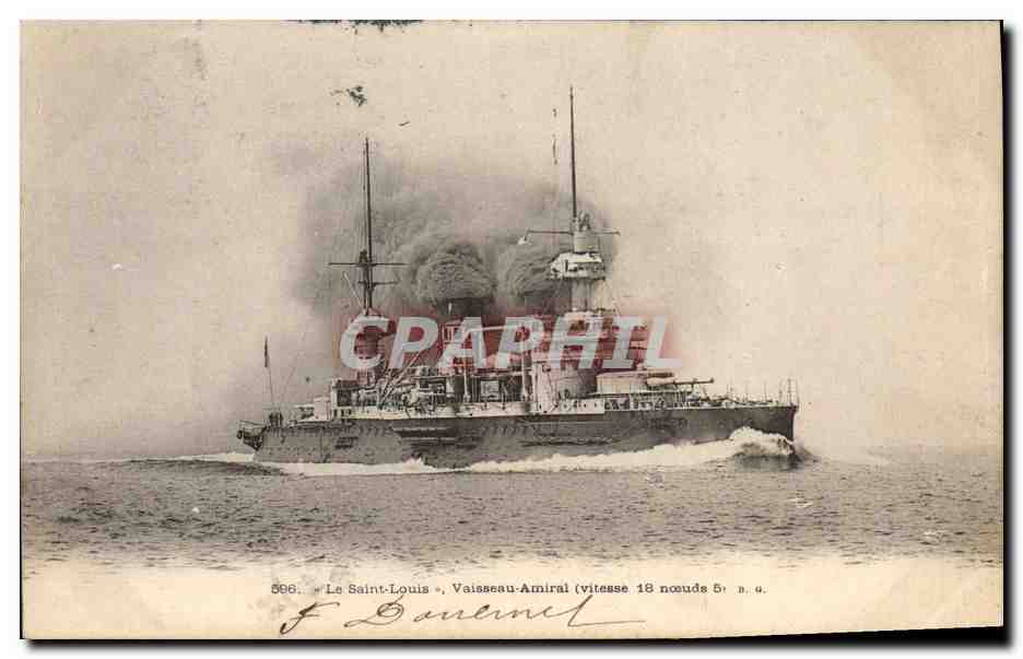CPA Bateau de Guerre Le Saint louis Vaisseua amiral 