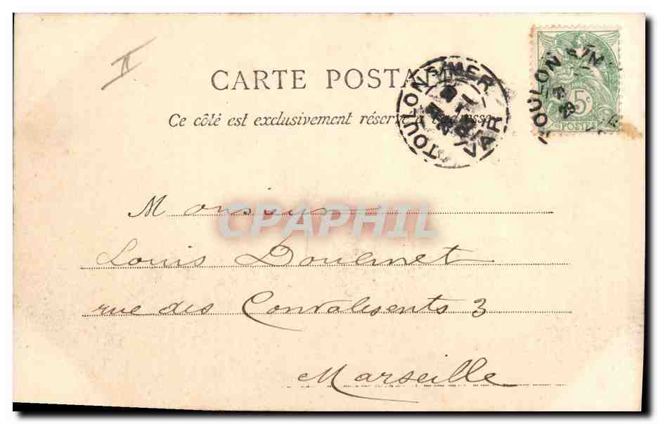 CPA Bateau de Guerre Le Saint louis Vaisseua amiral  — Verso