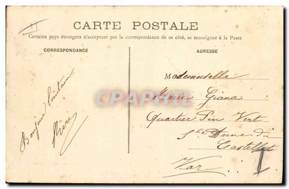 CPA Bateau de Guerre Toulon Le Suffren  — Verso