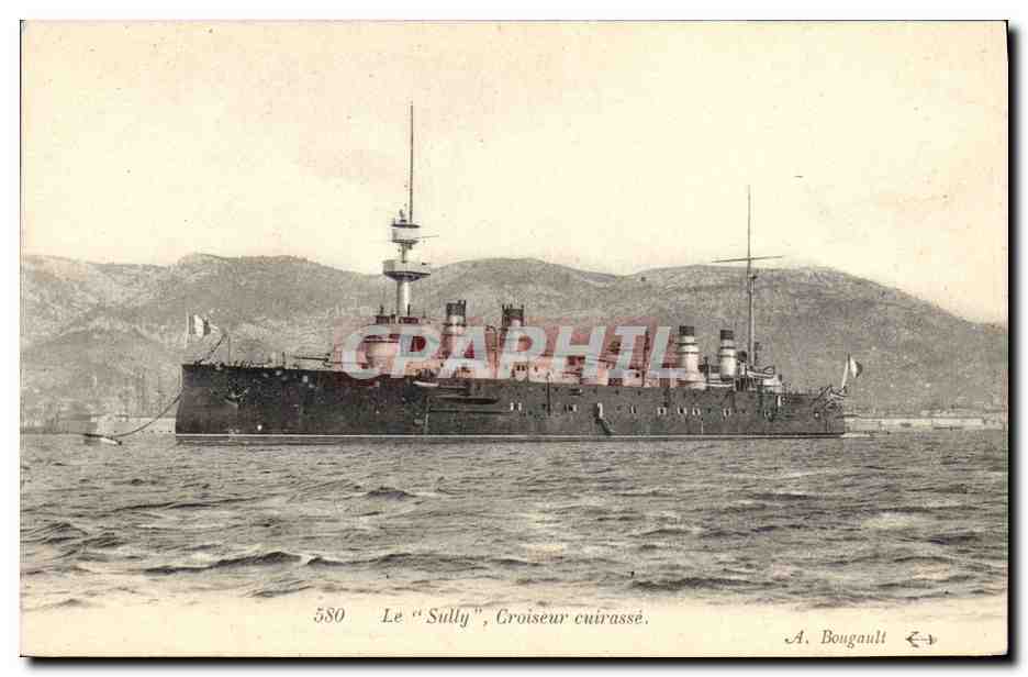 CPA Bateau de Guerre Le Sully Croiseur cuirasse 