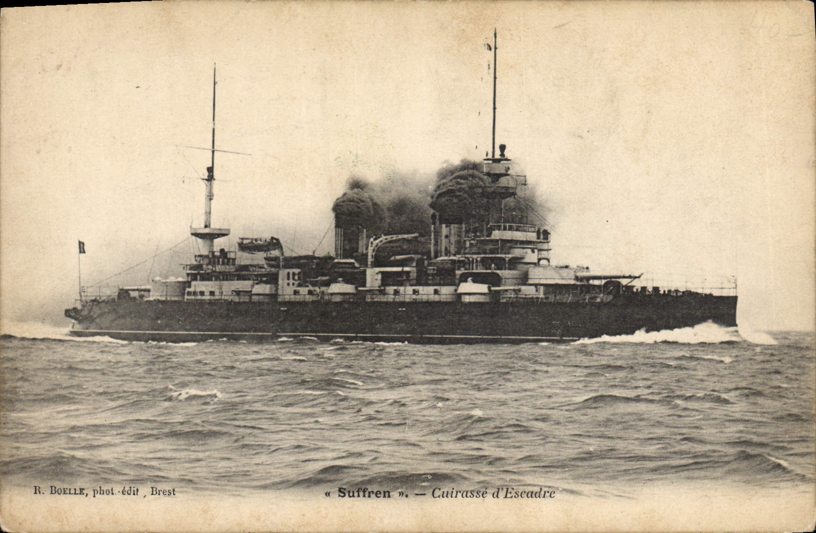 « Suffren » — Cuirassé d'Escadre — R. BOELLE, phot-édit, Brest
