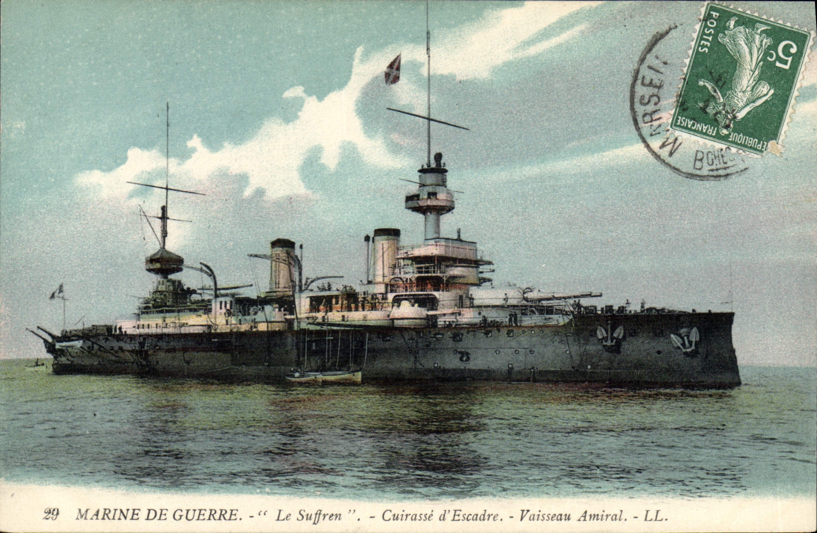 Le Suffren — Cuirassé d'Escadre - Vaisseau Amiral - LL. - Éditeur : M. Bocquet, n°29