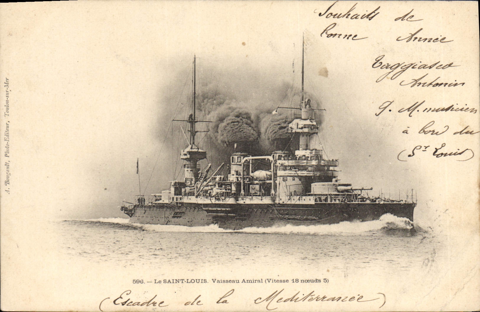 CPA Bateau de Guerre Le Saint Louis Vaisseau amiral 