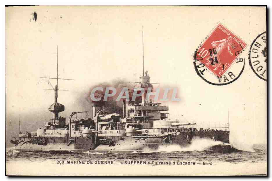 CPA Bateau de Guerre Suffren Cuirasse d'escadre 