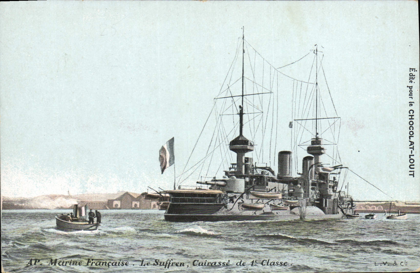 CPA Bateau de Guerre Le Suffren Cuirasse de 1ere classe 
