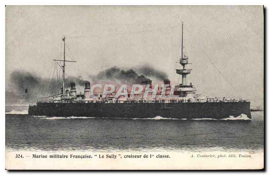 CPA Bateau de Guerre Le Sully Croiseur de 1ere classe 