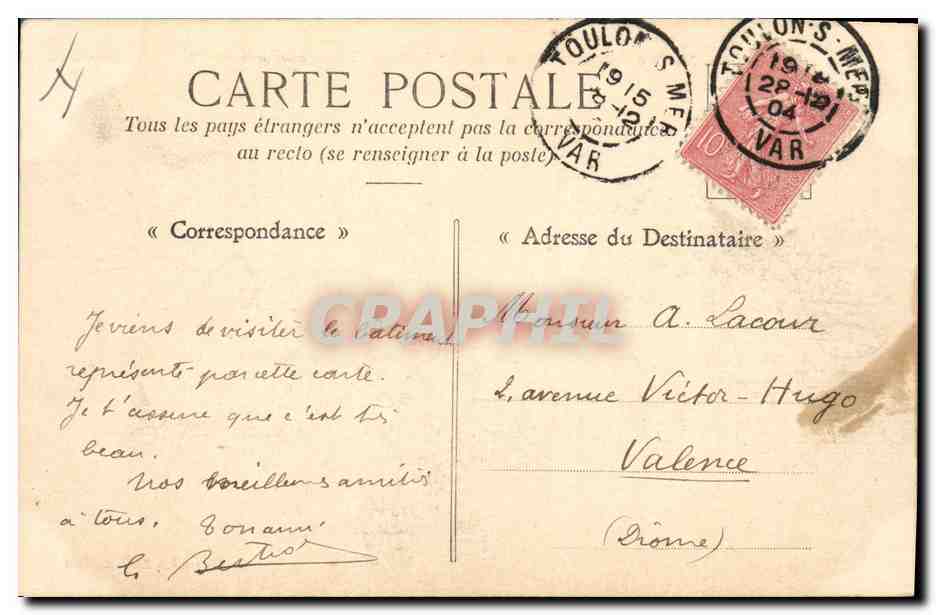 Bateau de guerre français — « Suffren » — Collection A. Couturier — Reverso