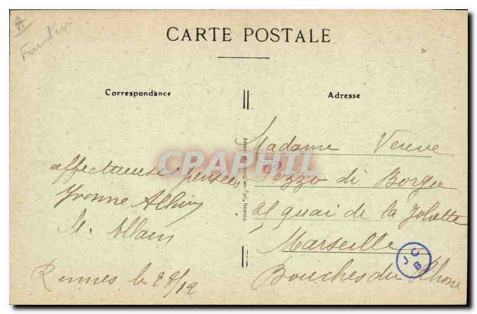 CPA Folklore Jeune fille de Pont Aven  — Verso