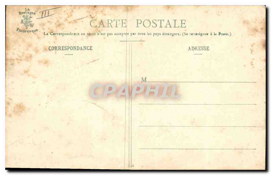 CPA Folklore Port Louisienne Chat — Verso