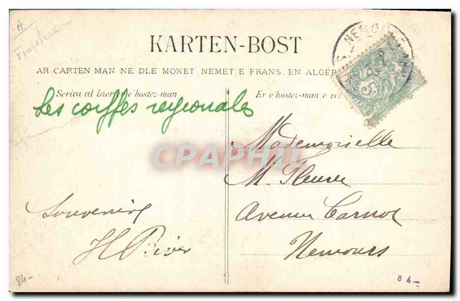CPA Folklore Reverie Jeune fille de Pont Aven  — Verso