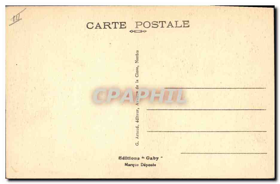 CPA Folklore Bretagne Le passage du gue  — Verso