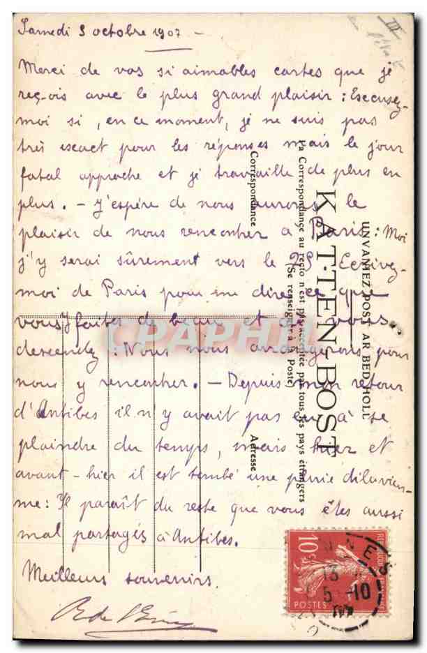 CPA Folklore Bretagne Types de pecheurs Bretons  — Verso