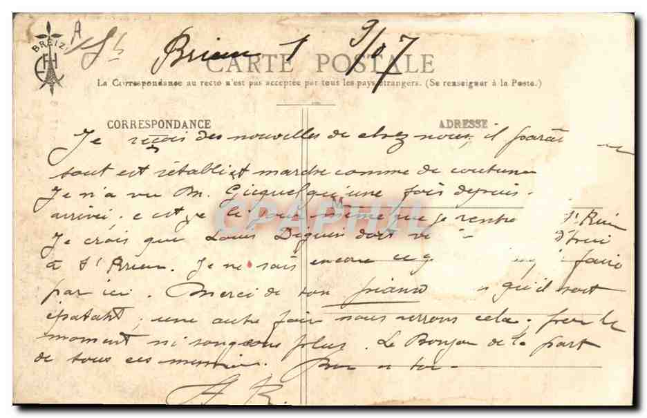 CPA Folklore Fete historique de St Brieuc 1906 La Duchesse d'Anne de Bretagne et ses demoiselles d'honneur  — Verso