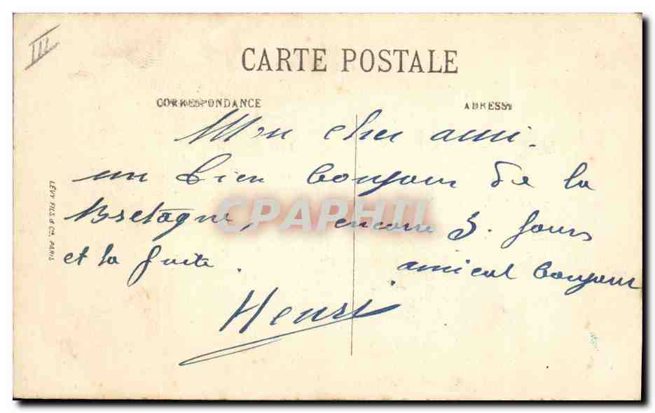 CPA Folklore Jeune fille de Douarnenez en costume de Fete  — Verso