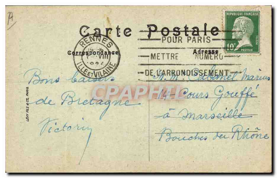 CPA Folklore Jeunes Bigoudennes  — Verso