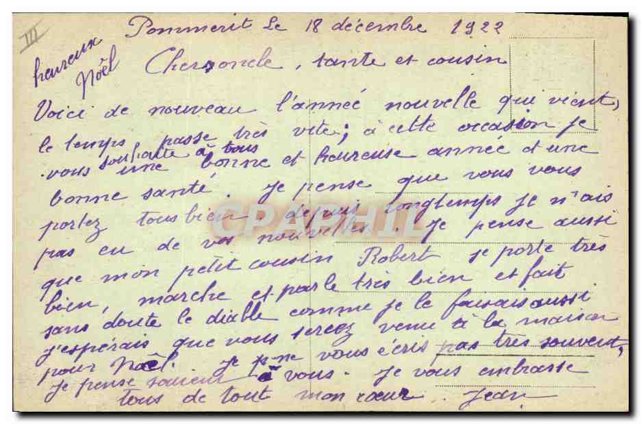 CPA Folklore Bretagne Enfants  — Verso