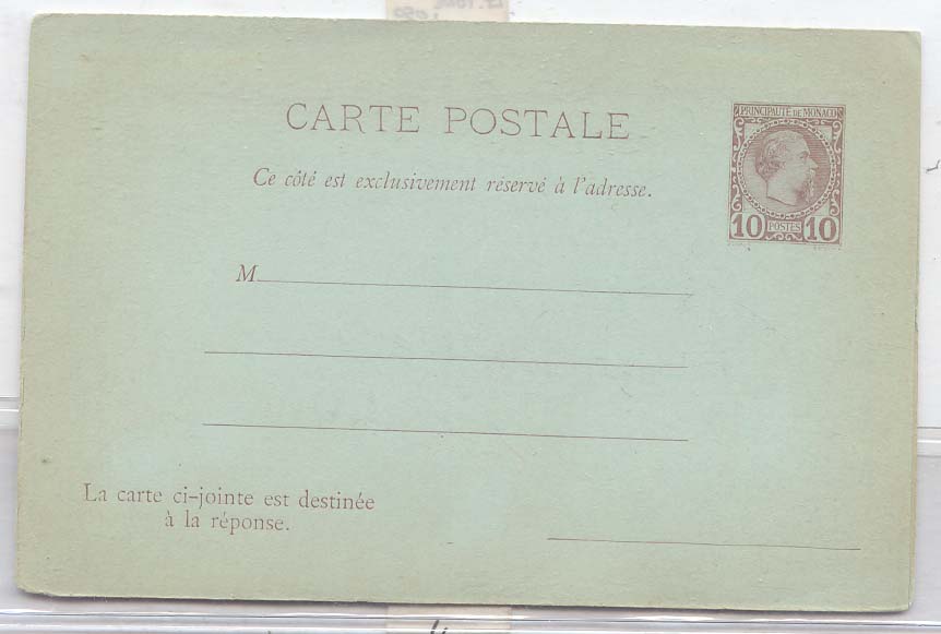 Monaco Entier Postal 10c stationary Neuf