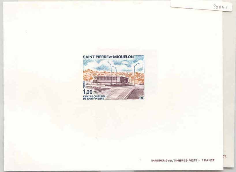 Saint Pierre & Miquelon 2 Epreuves de luxes Centre culturel de St Pierre (Ceres 431-2) 1973 ** (piscine swim proof)