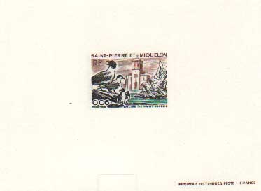 Saint Pierre & Miquelon 3 Epreuves de luxe Eglises (Ceres 438-40) 1974 SUP ** (churches religion proof)
