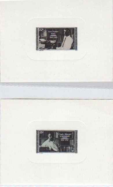Polynesie 2 Epreuves de luxe Ecrivains du PAcifique Hall Nordhoff (Ceres 297-8) SUP ** (writers proof)