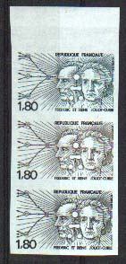France Proof strip of 3 Pierre et Marie CURiE Superb and very rare (epreuve de couleur) **