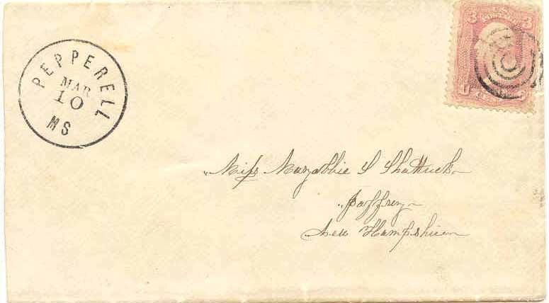 PEPPEReLL 1862 Lettre avec Scott #64 TTB Cover with Scott #64 SUPERBe !