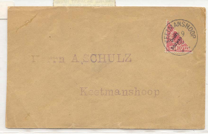German South West Africa Cover with bisect stampKeltmanshoop 1900 RaRe
