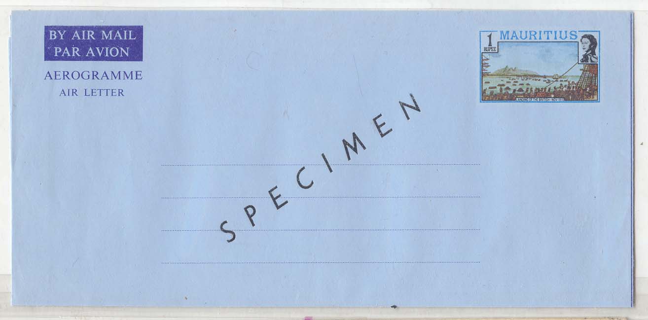 Mauritius AlS Specimen aerogram aerogramme (stationary entier postal Maurice)
