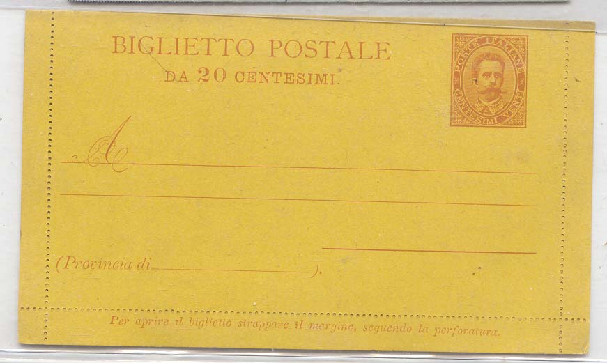 Italiy Italie Stationary MI K1 MINT (entier postal)