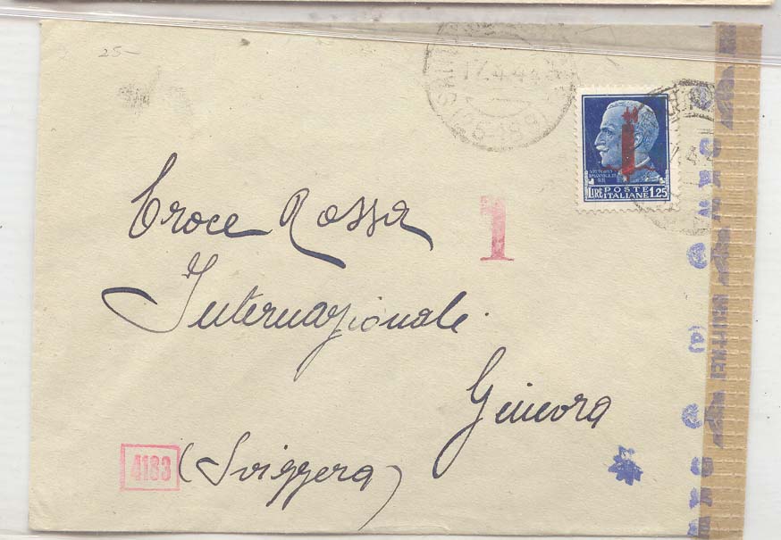 Italia Italy 1944 RSI (censor lettre cover)