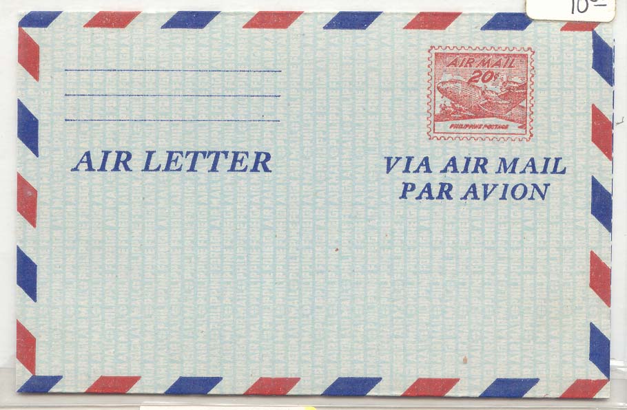Philippines FG #1A aerogram aerogramme MINT (stationary entier postal)