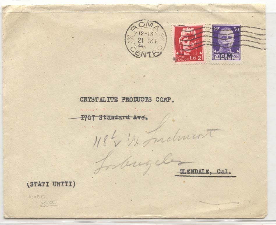 Italy WW2 good stamps scarce censor (lettre cover)