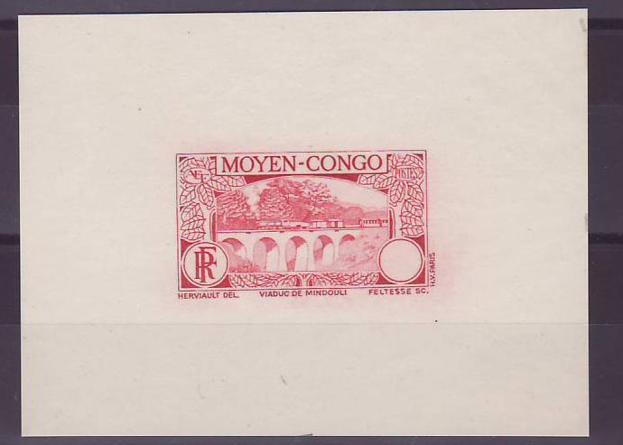 Moyen Congo Essai Timbre Taxe Viaduc de Mindouli