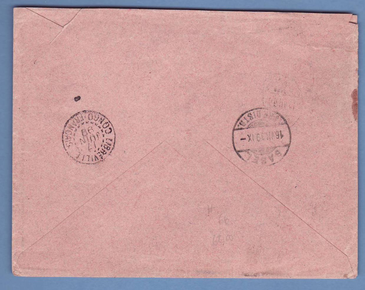 Lettre Congo Français Cachet Rare Talagouga 20 Juin 1899 Taxée Suisse pour Bale Rare — Back