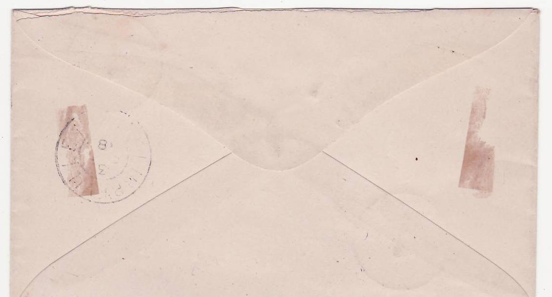 Lettre Taxee Gabon Libreville 3 oct 1918 Rare pour Libreville — Rückseite