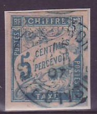 Timbre Taxe Colonies Colonies Generales 5c Cote d'Ivoire Agouagon ? 1907