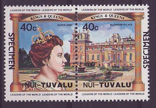 Nui Tuvalu 40c Queen Anne Blenheim ** Luxe Surcharge Specimen 
