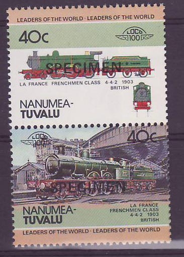 Nanumea Tuvalu 40c Train France 1903 ** Luxe Surcharge SPECIMEN