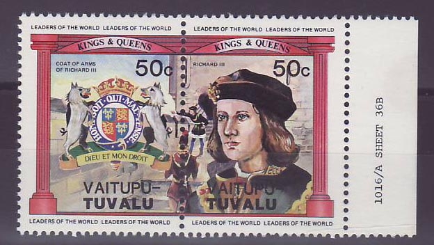 Vaitupu Tuvalu 50c Richard III ** Luxe