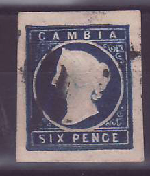 Gambie Gambia 6p Cameo oblitéré FAUX Forgery