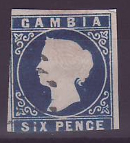 Gambie Gambia 6p Cameo oblitéré FAUX Forgery