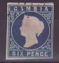 Gambie Gambia 6p Cameo oblitéré FAUX Forgery